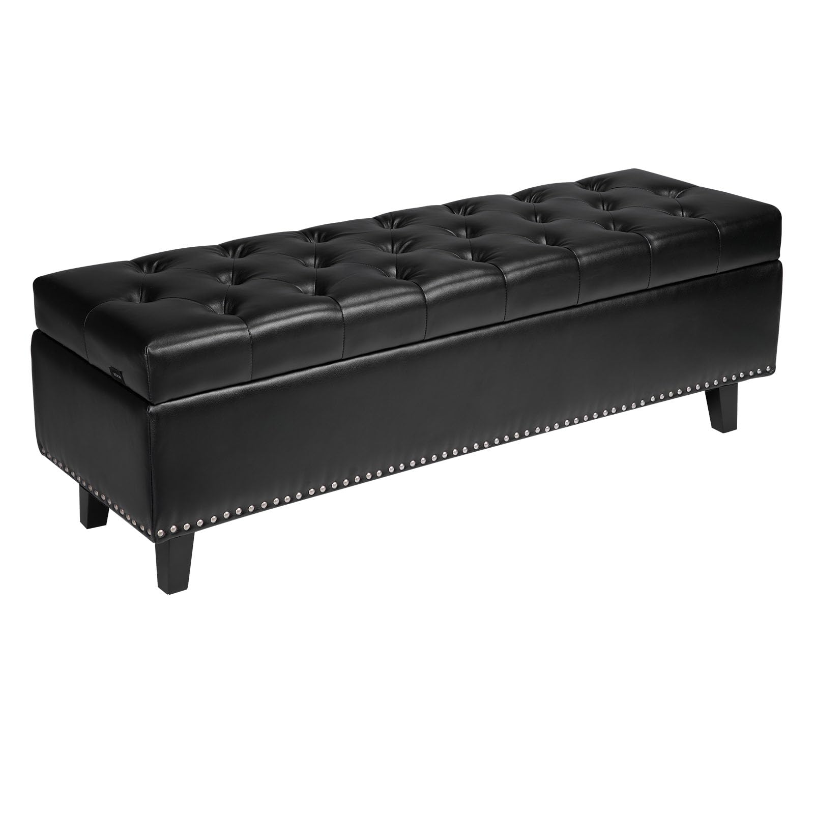 Black 51.4" Wide Storage Bench