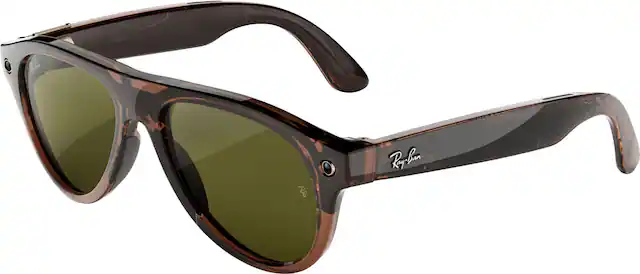 Front. Ray-Ban Meta - (Gen 3) Aviator - AI Glasses with Camera - Transitions Jade Lenses - Transparent Umber.