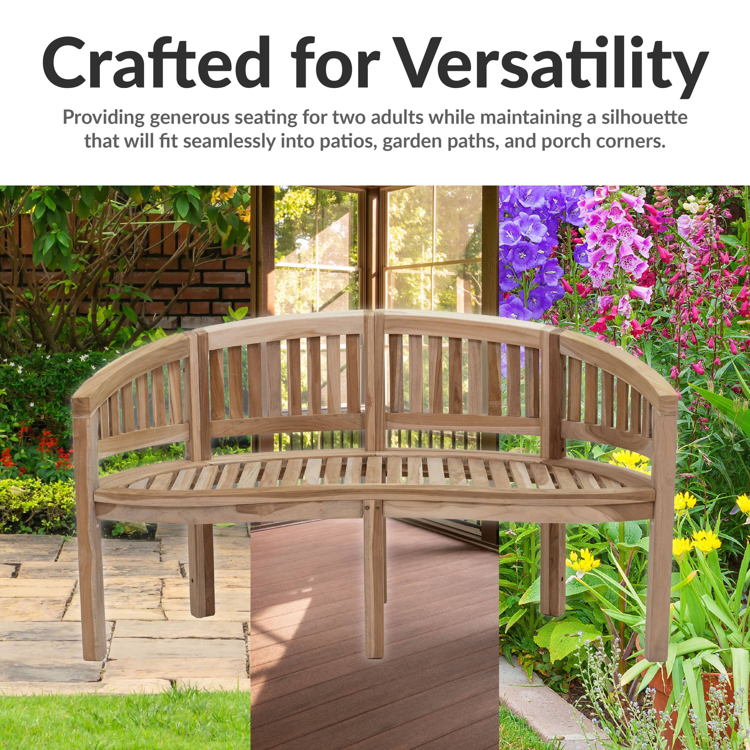 Crafted for Versatility

Providing generous seating for two adults while maintaining a silhouette that will fit seamlessly into patios, garden paths, and porch corners.