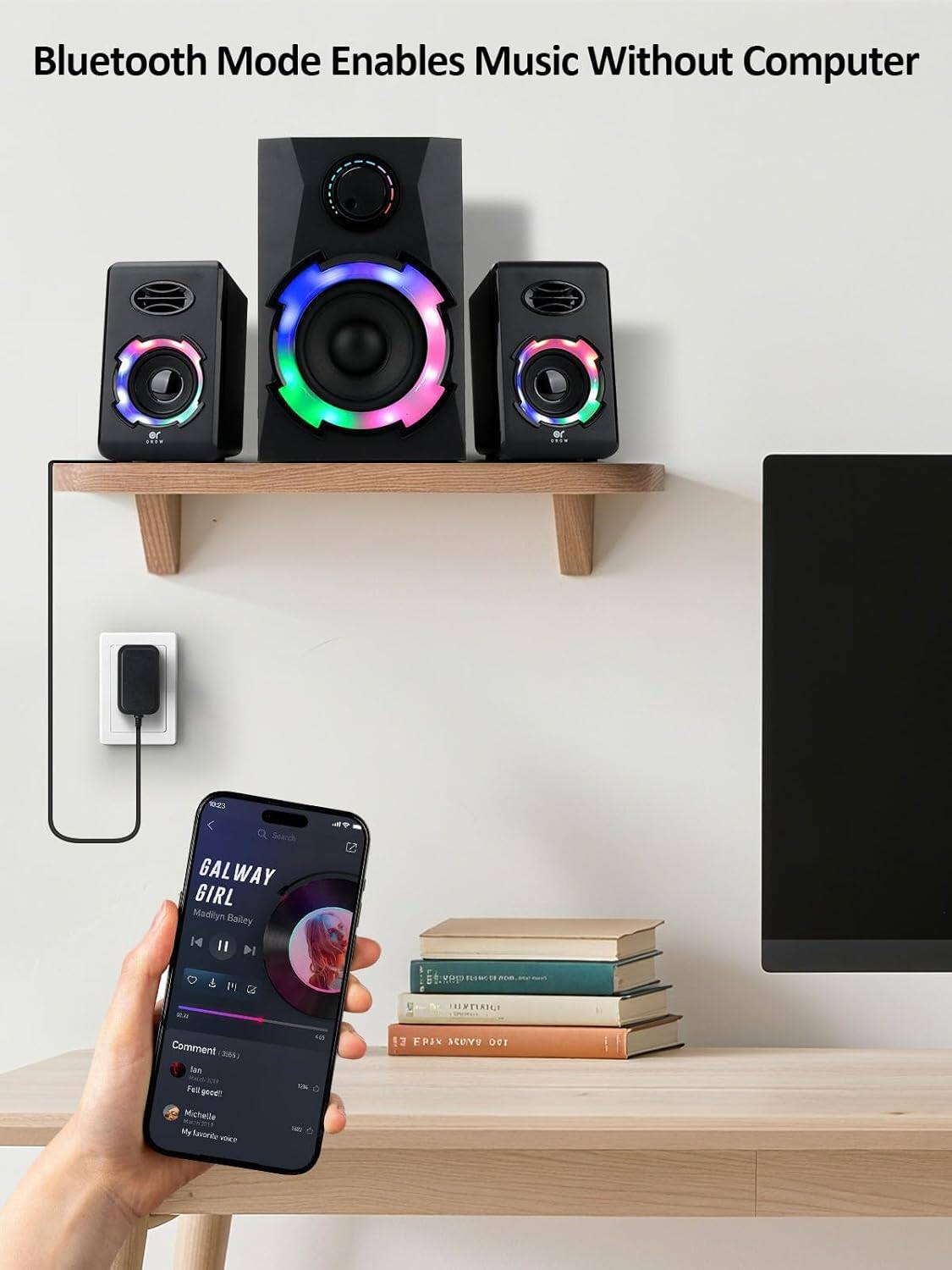 Bluetooth Mode Enables Music Without Computer

GALWAY GIRL
Madilyn Bailey

Comment 285
Tan Feil g
Michelle
My Eavicit

Search GALWAY GIRL Madilyn Bailey