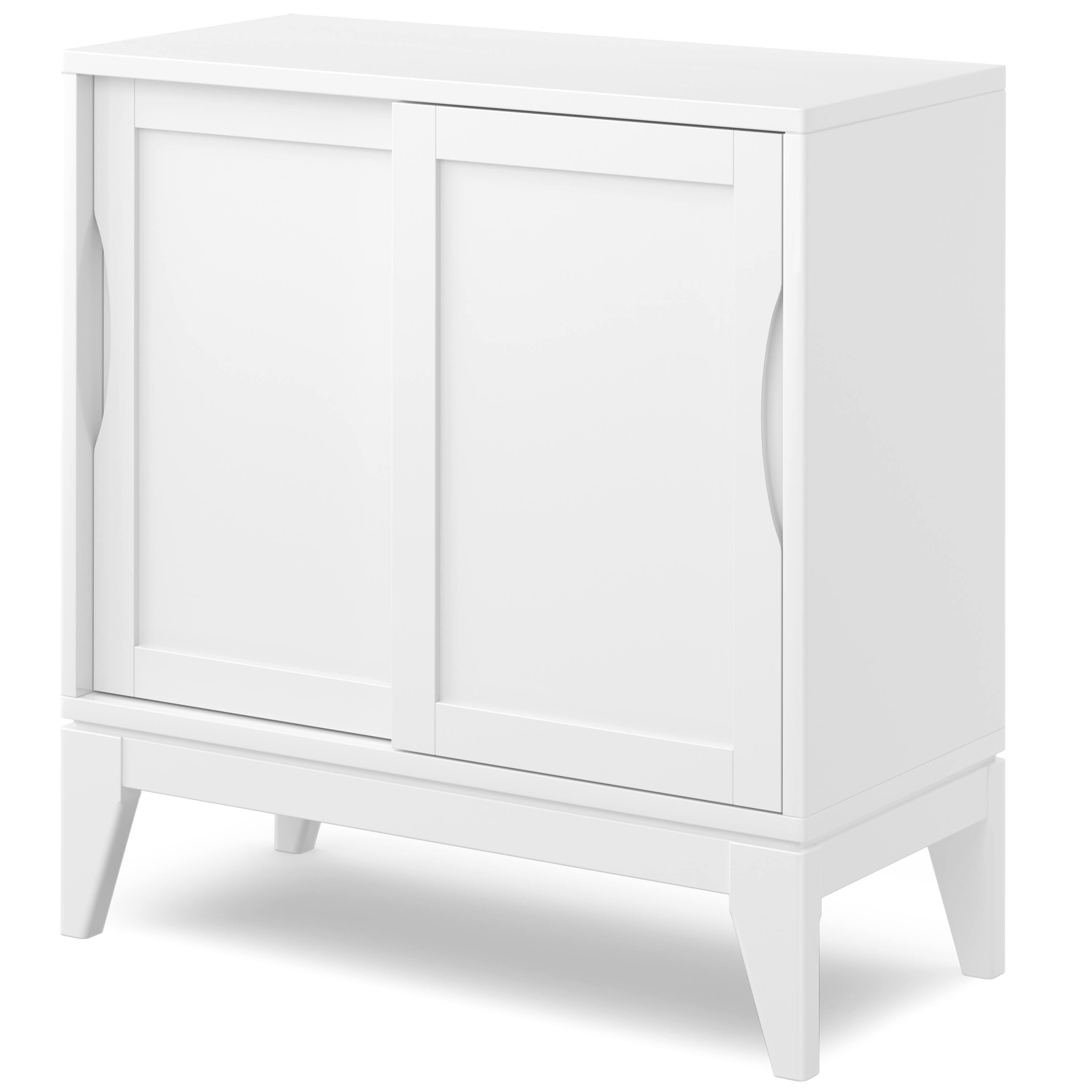 Angle. Simpli Home - Harper Low Storage Cabinet - White.