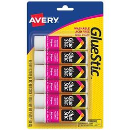 Avery - Washable Glue Sticks, 0.26 oz., 6/Pack (98095) - Clear