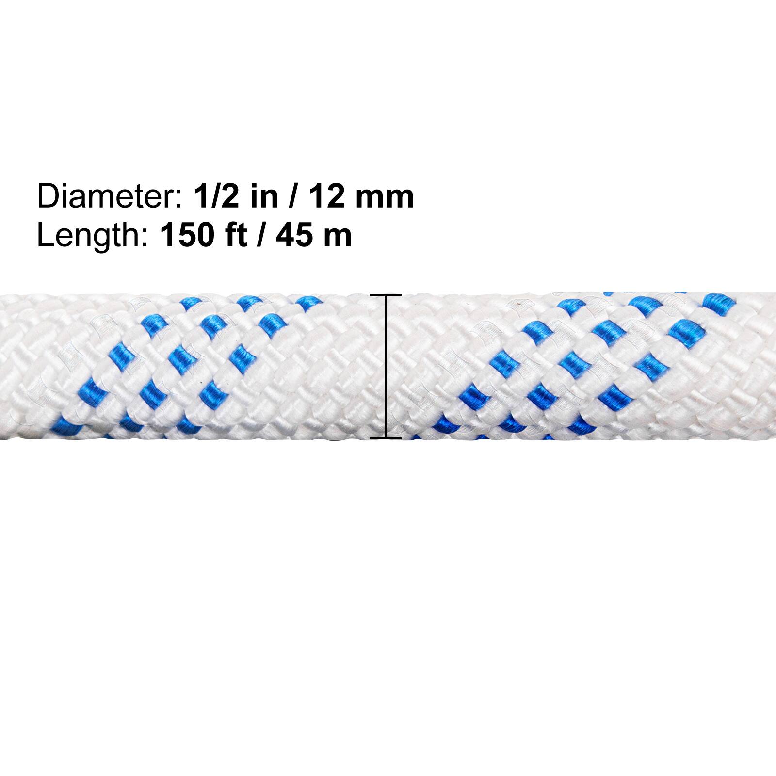 Diameter: 1/2 in / 12 mm  
Length: 150 ft / 45 m