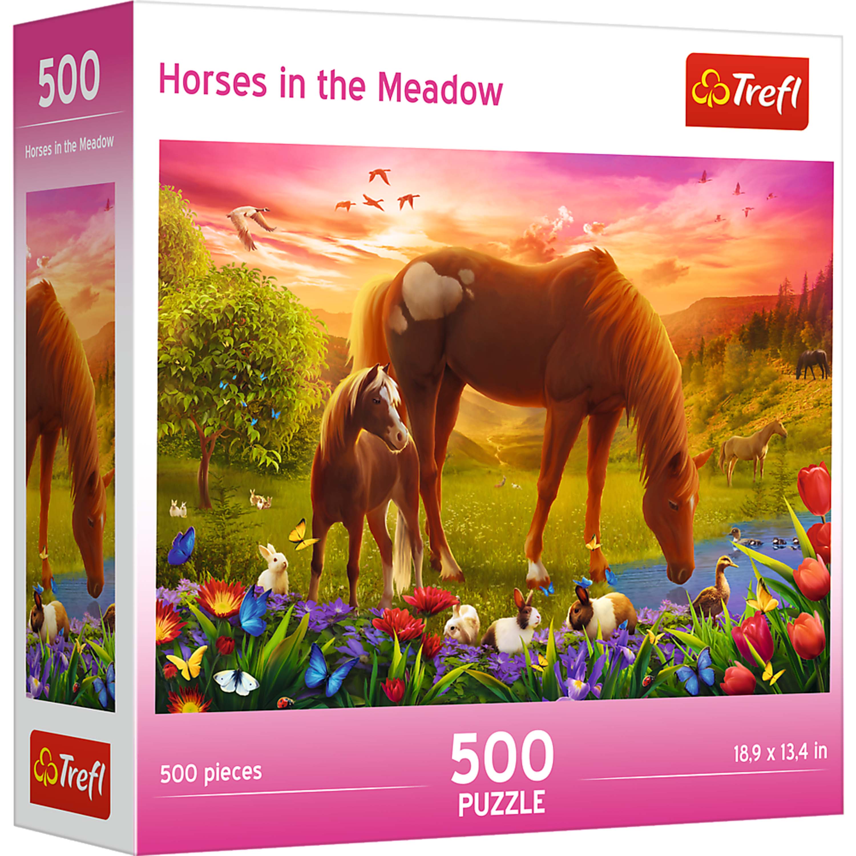 500 Horses in the Meadow  
Horses in the Meadow  
Trefl  
500 pieces  
500 PUZZLE  
18.9 x 13.4 in
