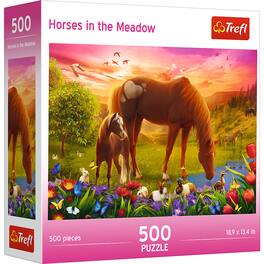 Trefl - Red 500 Piece Jigsaw Puzzle - Family of Horses