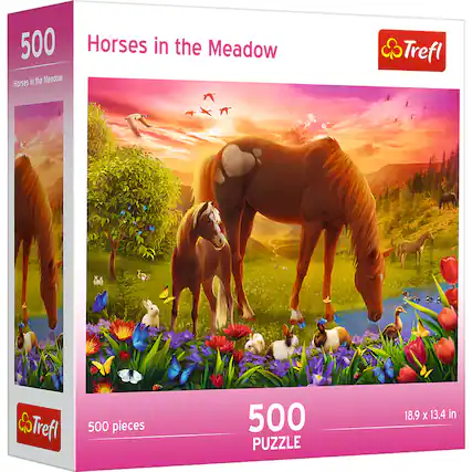 500 Horses in the Meadow
Horses in the Meadow
Trefl
500 pieces
500 PUZZLE
18.9 x 13.4 in