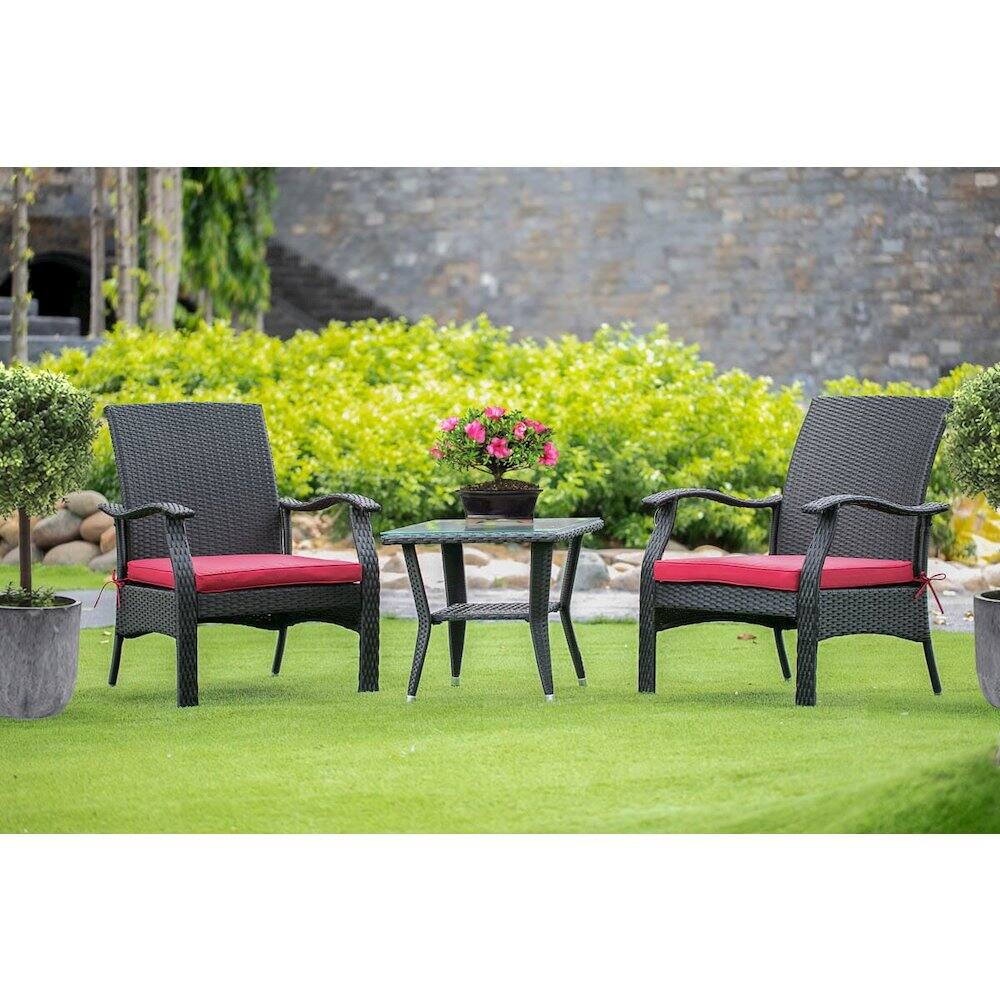Alt View 1. East West Furniture - Wicker Patio Set Black - Brown.
