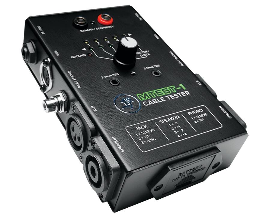 SHL TS MIDI BANANA I CONTINUITY 3 4 2 BATTERY CHECK GROUND PHONO TRS RCA 3 Smm PHONO 3.5mm TRS RCA XLR MTEST-1 CABLE TESTER XLR PHONO SPEAKON -SLEEVE 2=TIP =.1 JACK 2=+1 -2 SLEEVE 3=-2 1 TIP 4=+2 2= RING 3 # SPEAKON BA T INY IT SPEAKON