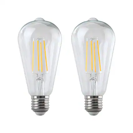 Front. Parrot Uncle - 6W Vintage Clear Glass 2700K Warm White Dimmable LED Filament Light Bulb - Clear.