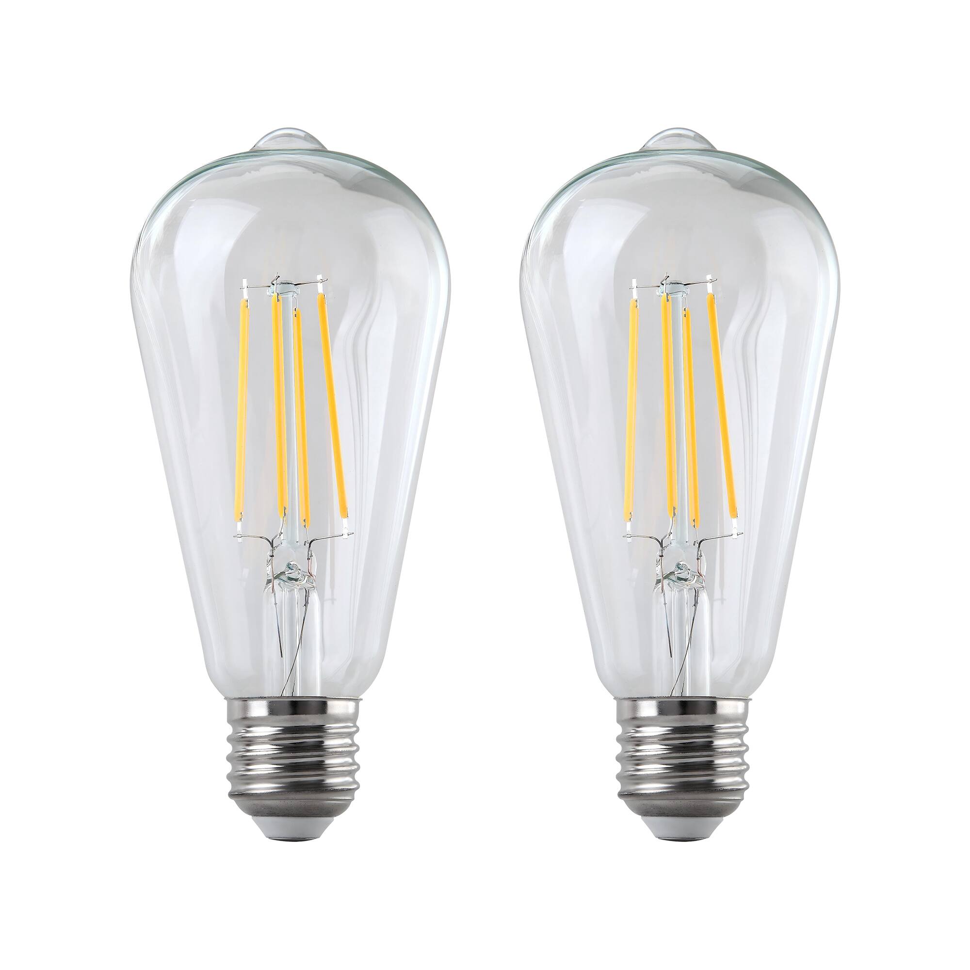 Front. Parrot Uncle - 6W Vintage Clear Glass 2700K Warm White Dimmable LED Filament Light Bulb - Clear.