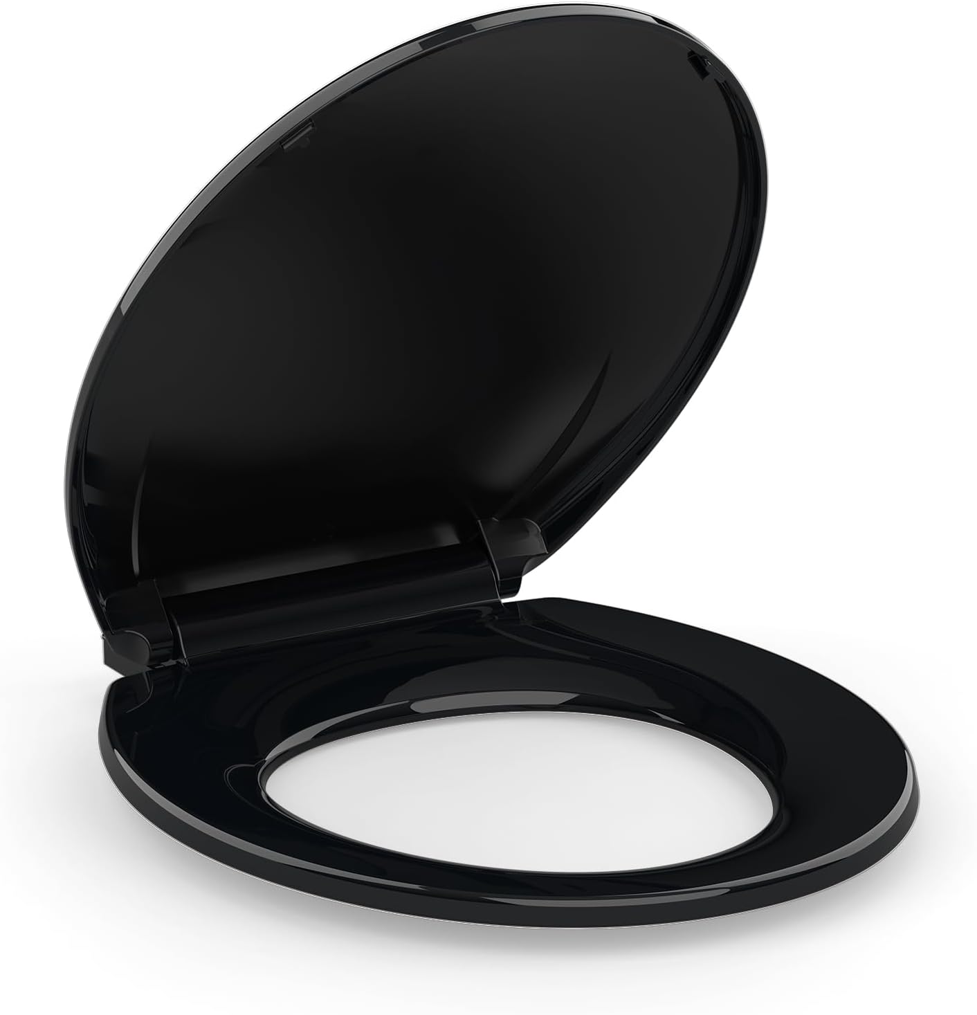Front. Jojoka - Toilet Seat Elongated Toilet Seat with Slow Close Easy Clean Easy Installation - Black.