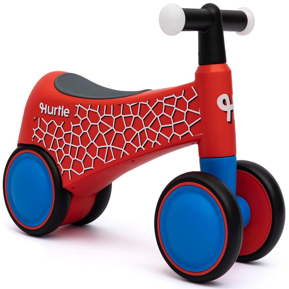 Hurtle - Toddler Balance Bike, Pedal-Free Ride-On Toy with Light-Up Handlebars, Stable Trainer for Ages 18–36 Months - Red