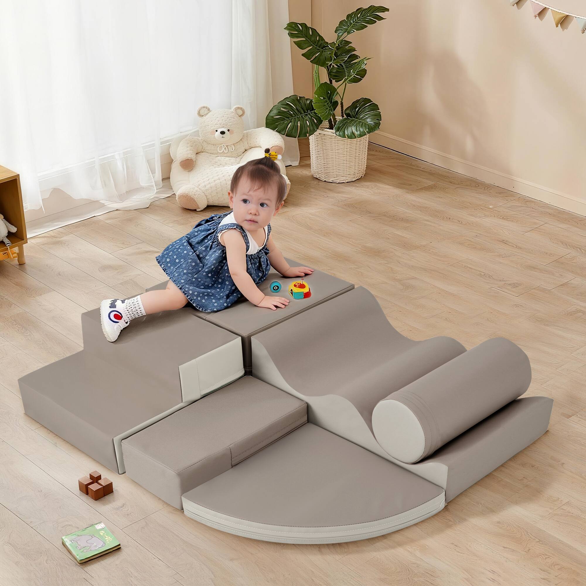 Siljoy - 6‑in‑1 Soft Foam Climb and Crawl Playset, EPE Foam Indoor Playground, Safe Velcro Fastening, for Toddlers - Colorful price history on PriceWatchPro
