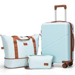 MintGreen-Carry On Luggage With Backpack