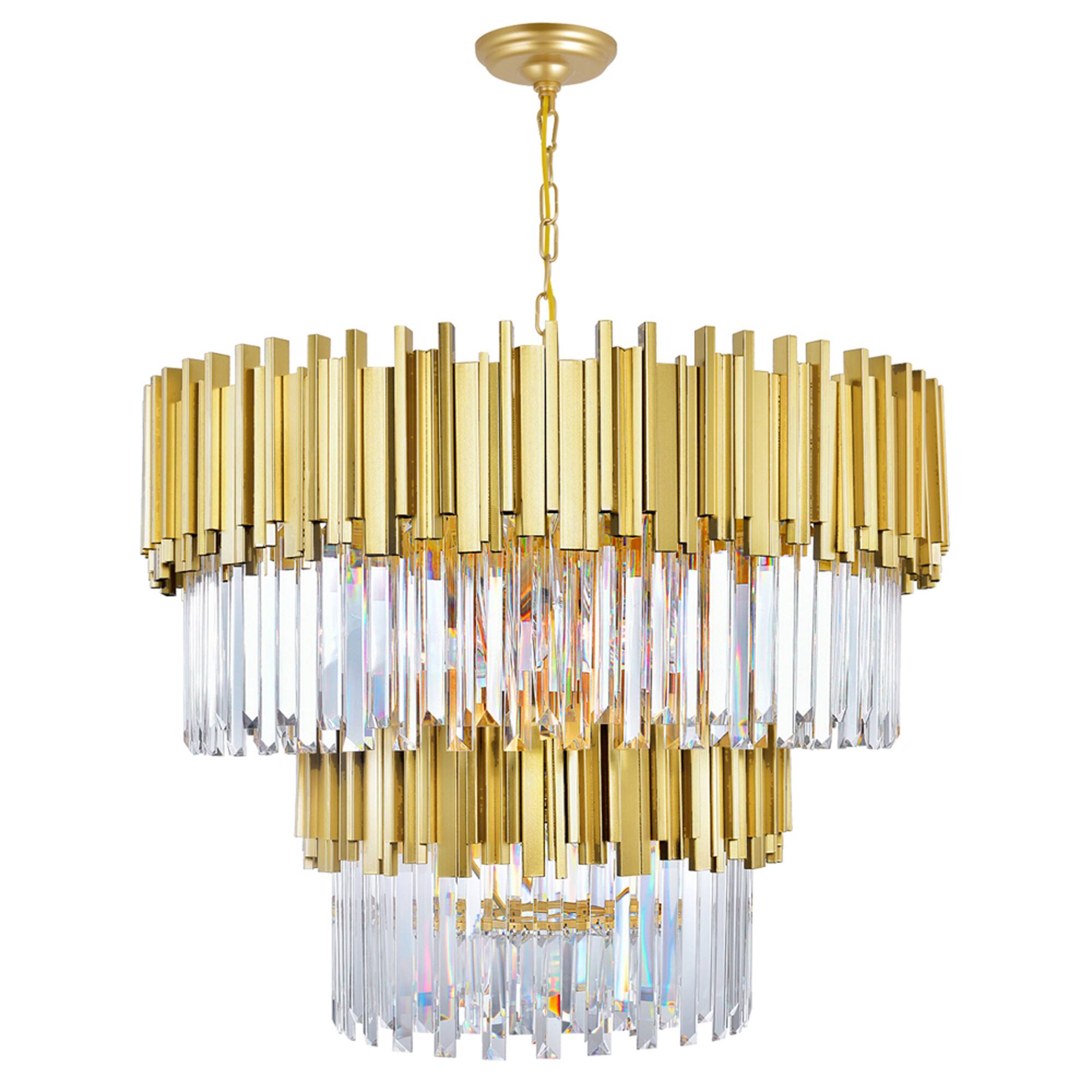 Left. CWI Lighting - Deco 12 Light Down Chandelier With Medallion Gold Finish - Medallion Gold.