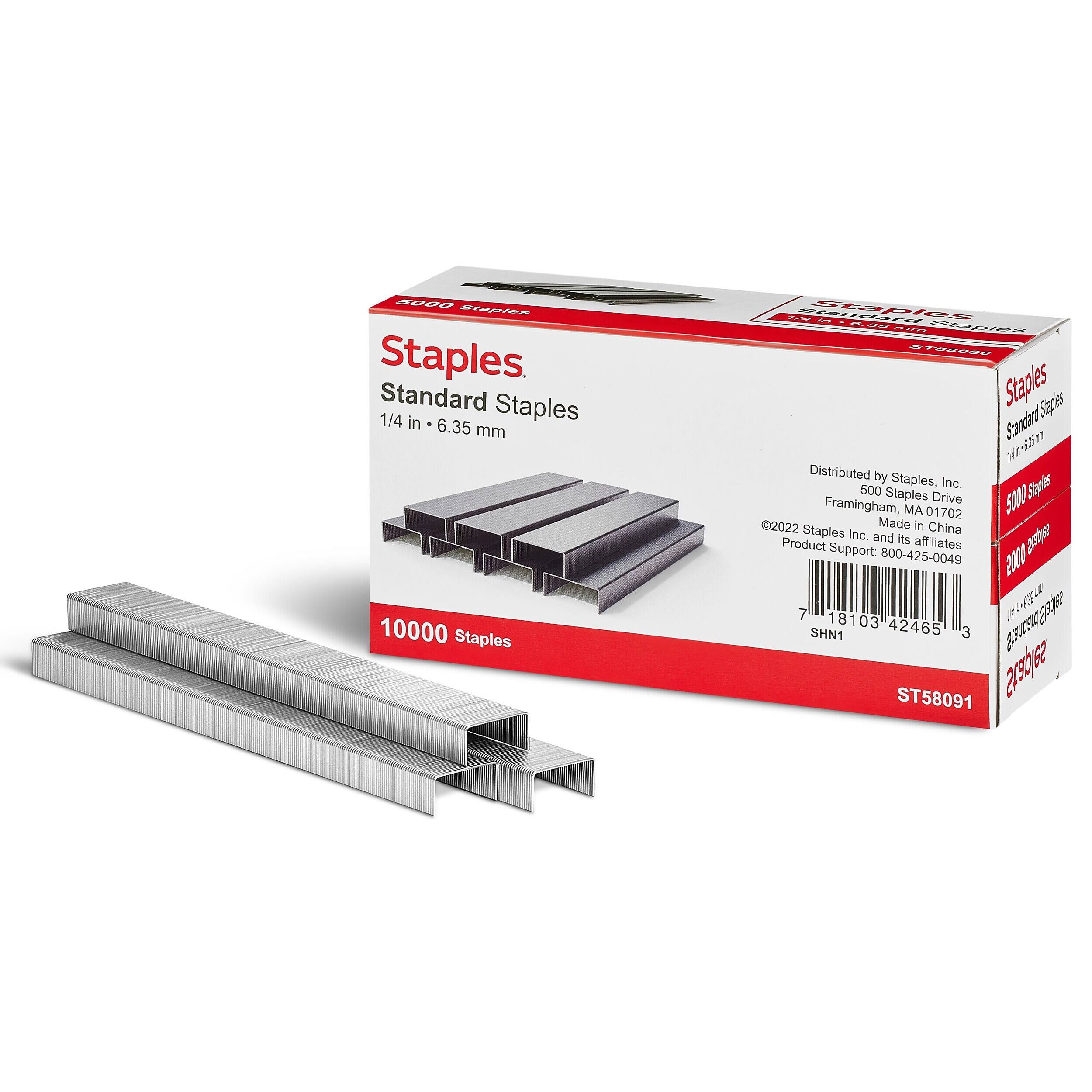 TRU RED Standard Staples, 1/4‑Inch Leg Length, 5000‑Count, 2‑Pack ...