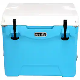 SereneLife - Ultra-Tough 50 Quart Rotomolded Cooler Box, Holds Upto 64 Cans, Keeps Ice Up to 5 Days, Heavy-Duty Insulated - Blue