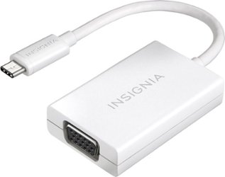 Insignia™ - USB Type-C-to-VGA Adapter - White - Front_Zoom