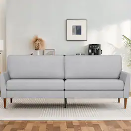 Dyonery - 88" Loveseat Sofa, Comfy Corduroy Couches for Living Room, Modern Oversized Love Seat Sofa - Gray