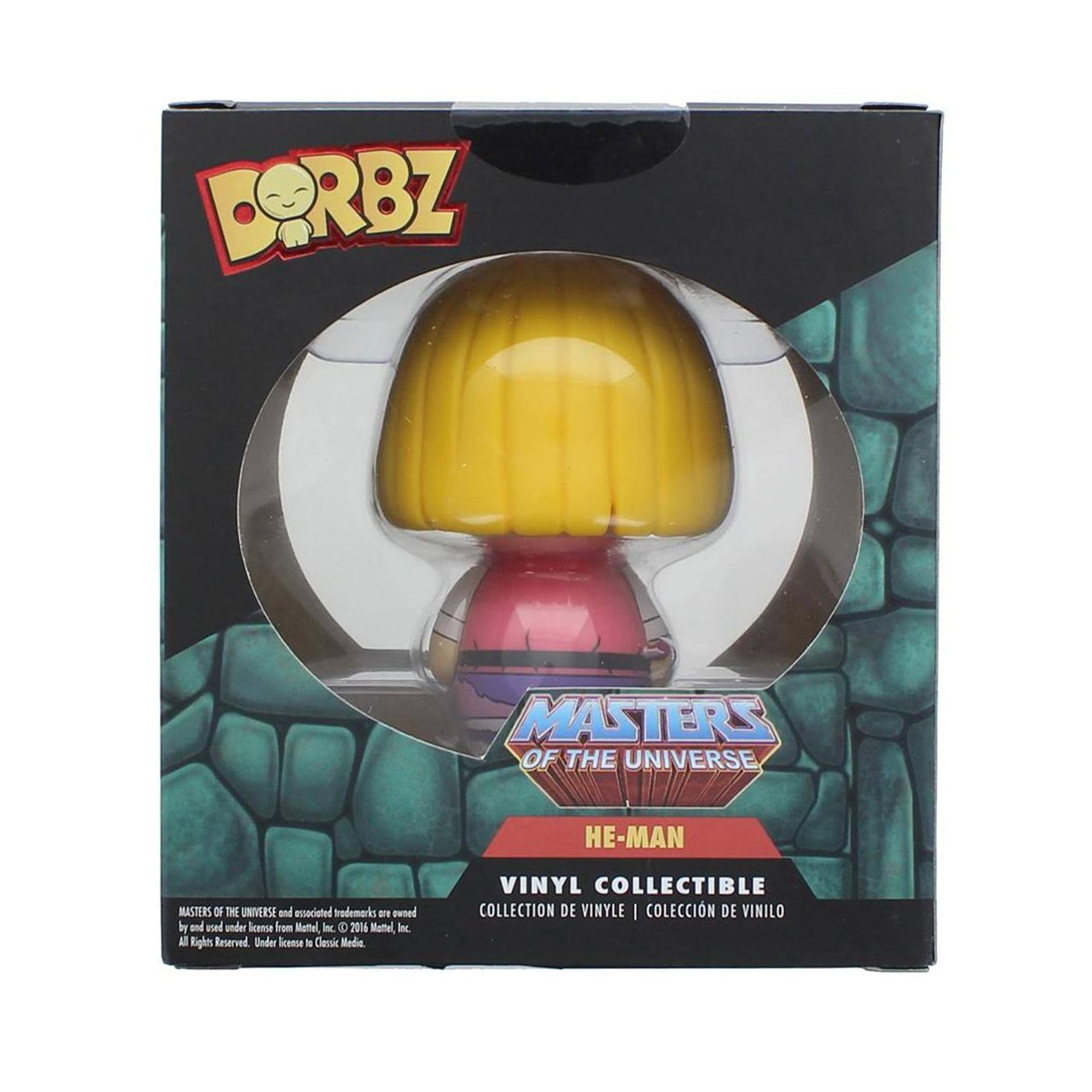 BORBZ  
MASTERS OF THE UNIVERSE  
HE-MAN  

VINYL COLLECTIBLE  
COLLECTION DE VINYLE | COLECCIÓN DE VINILO  

MASTERS OF THE UNIVERSE and associated trademarks are owned by and used under license from Mattel, Inc. ©2016 Mattel, Inc. All Rights Reserved. Under license to Classic Media.