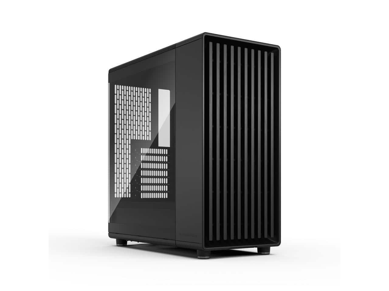 Fractal Design - North Momentum Black - 3x 120mm Fans, Wood Front, Glass Side, USB-C, ATX Mid Tower - Black