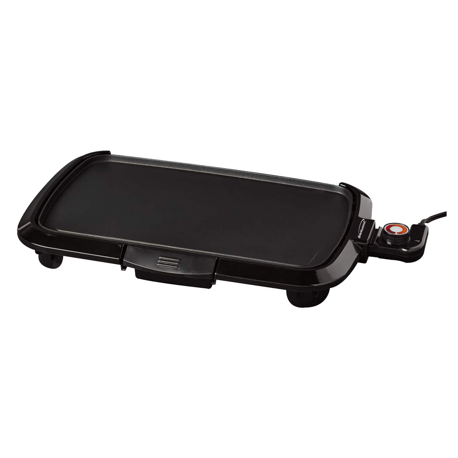 Brentwood - 1,200-watt Non-stick Electric Griddle With Drip Tray, Adjustable Temperature, And Cool-touch Handles - Black