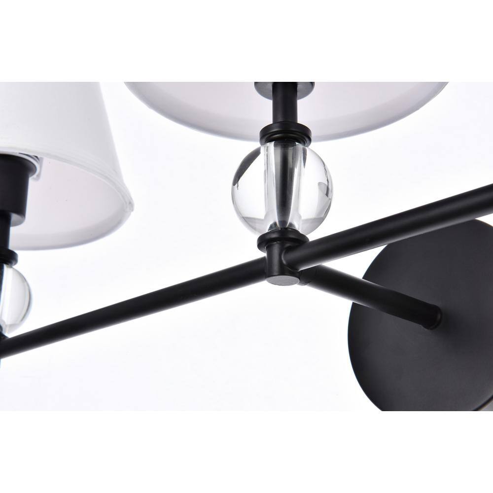 Alt View 1. Living District - Bethany 3 lights bath sconce in black with white fabric shade - Black And White Fabric Shade.