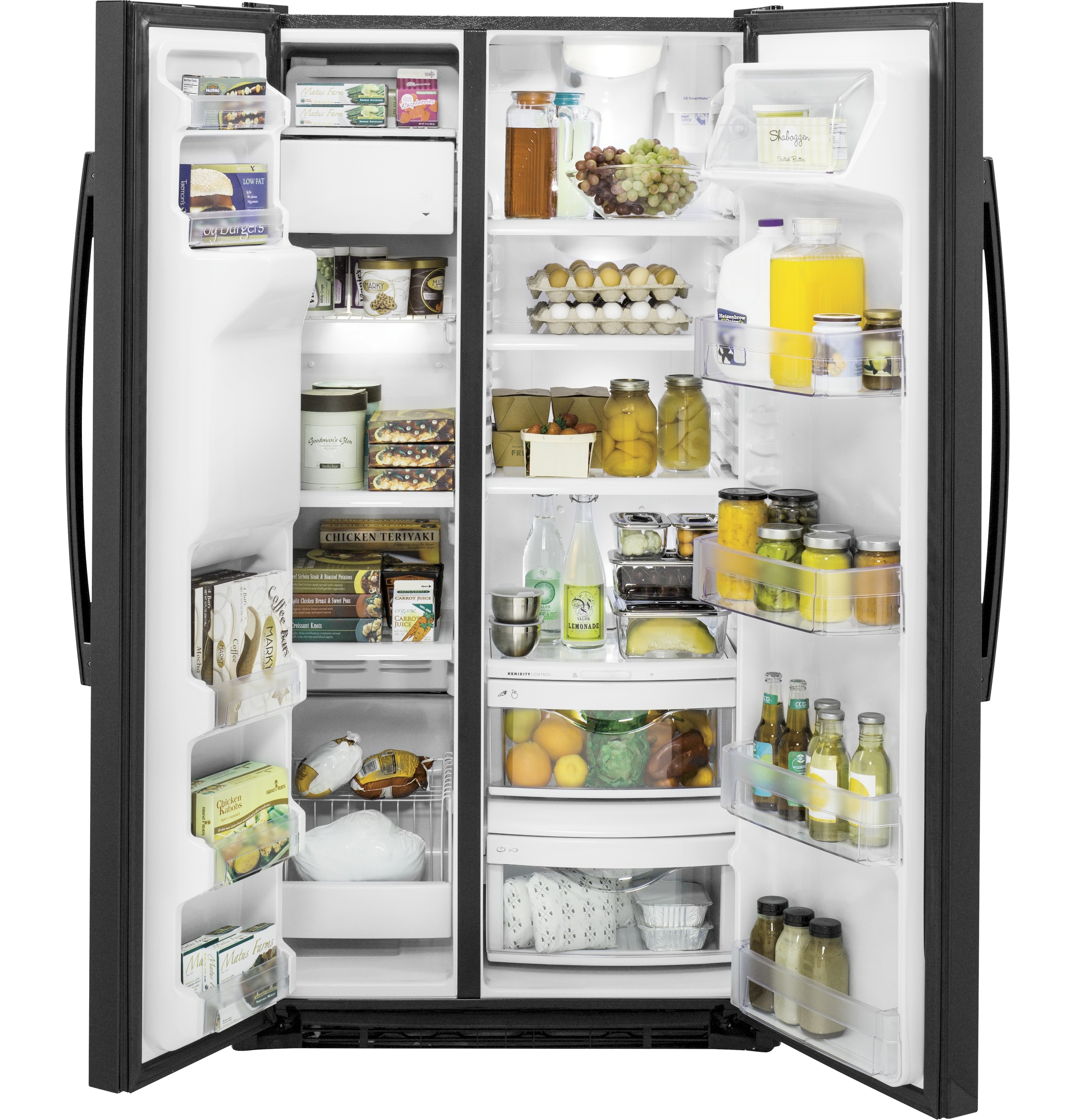 Alt View 12. GE - 21.9 Cu. Ft. Counter-Depth Refrigerator - High Gloss Black.