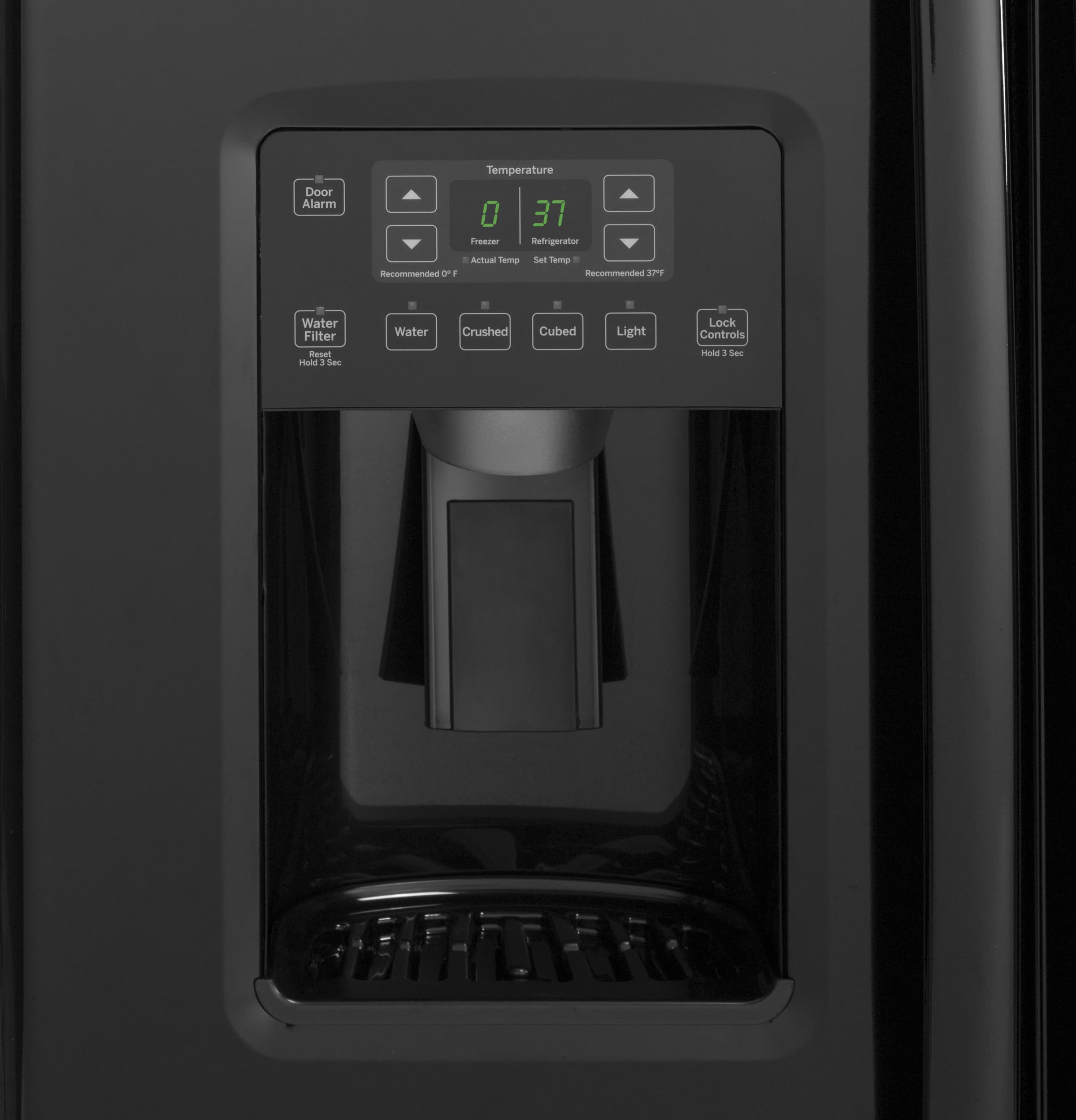 Alt View 15. GE - 21.9 Cu. Ft. Counter-Depth Refrigerator - High Gloss Black.