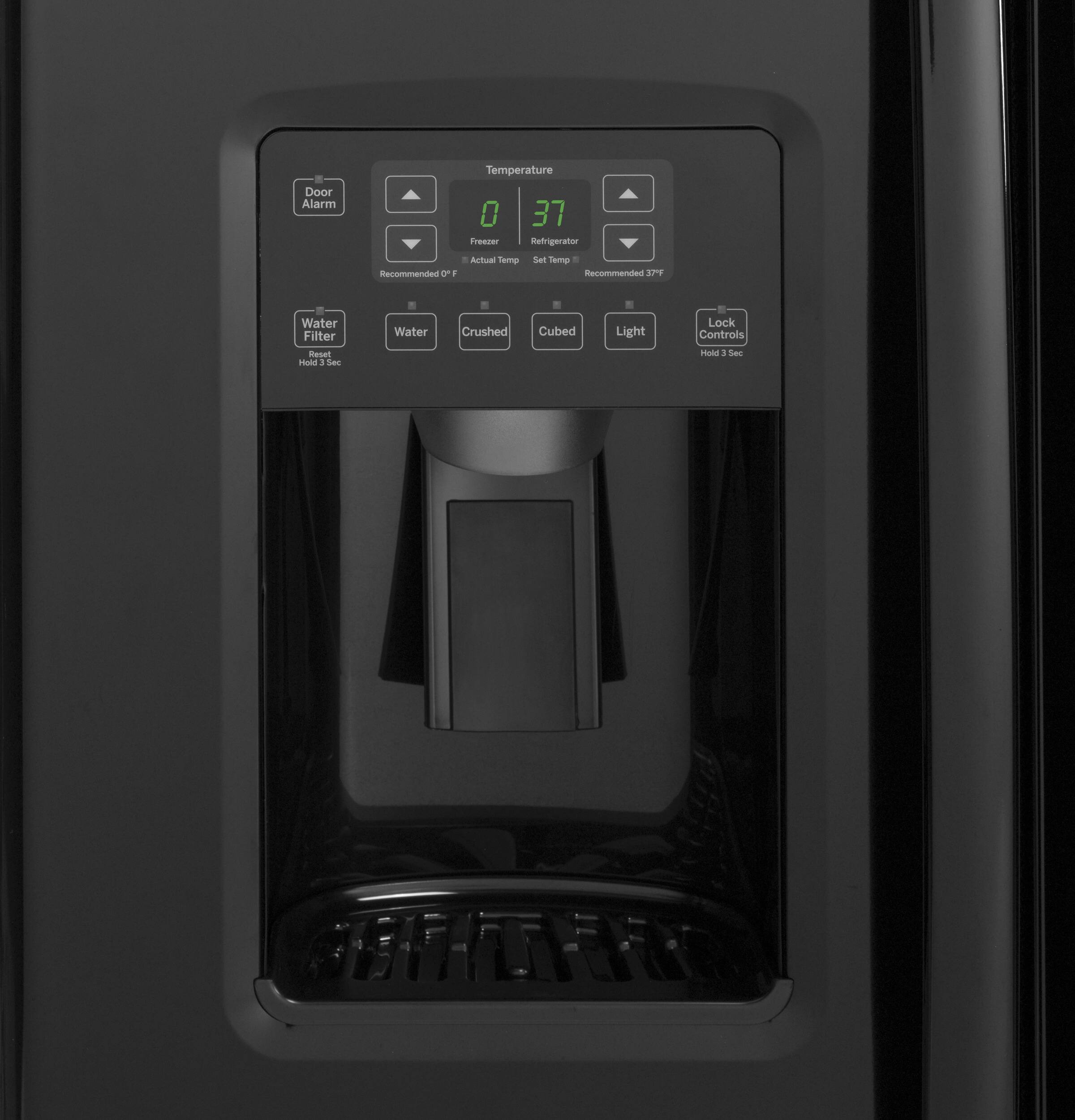 Alt View 15. GE - 21.9 Cu. Ft. Counter-Depth Refrigerator - High Gloss Black.