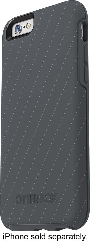 Front. OtterBox - Symmetry Case for Apple® iPhone® 6 - Slate Gray/Pinstripe Graphic.