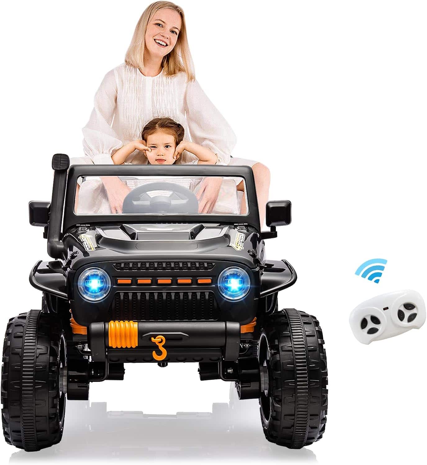Homhougo - Electric Ride On Car for Kids 12V with Remote Control & Spring Suspension