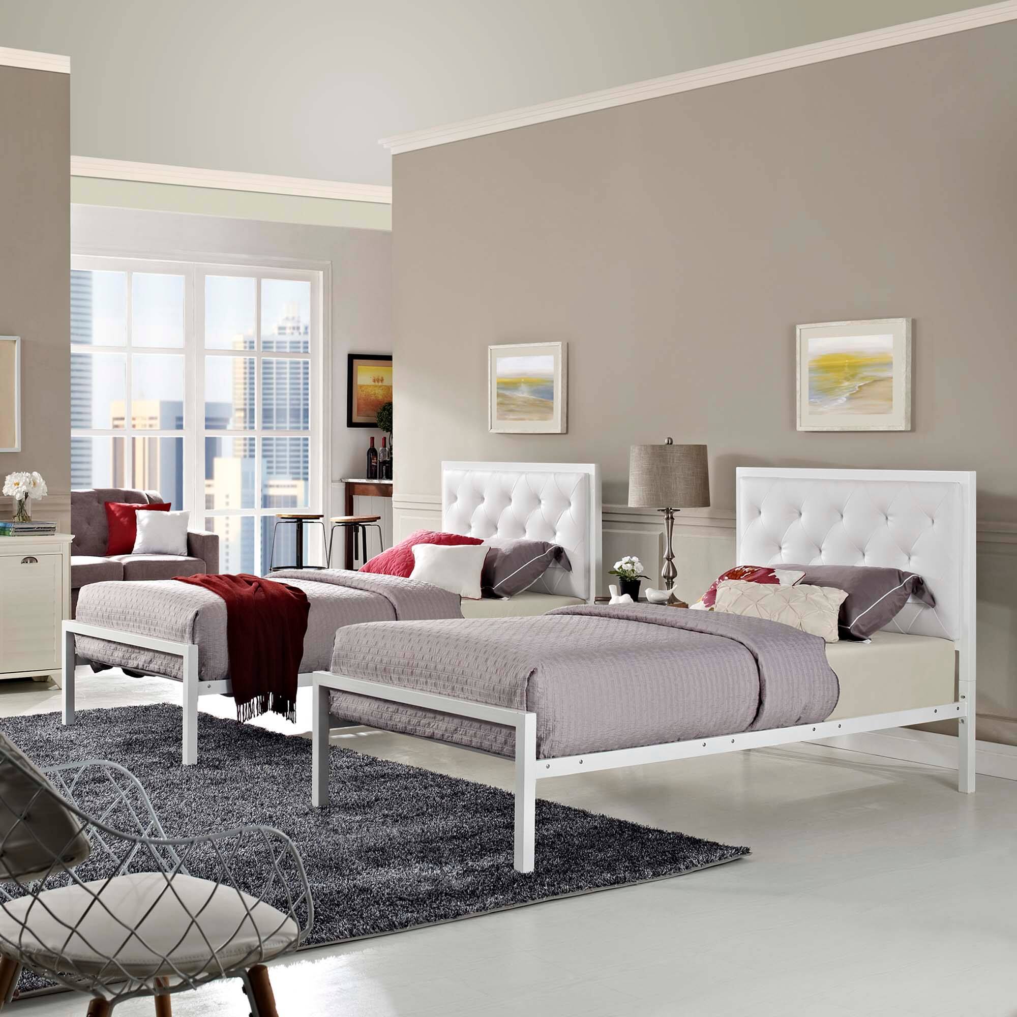 Alt View 3. Modway - Horizon Stainless Steel Twin Bed Frame - Gray.