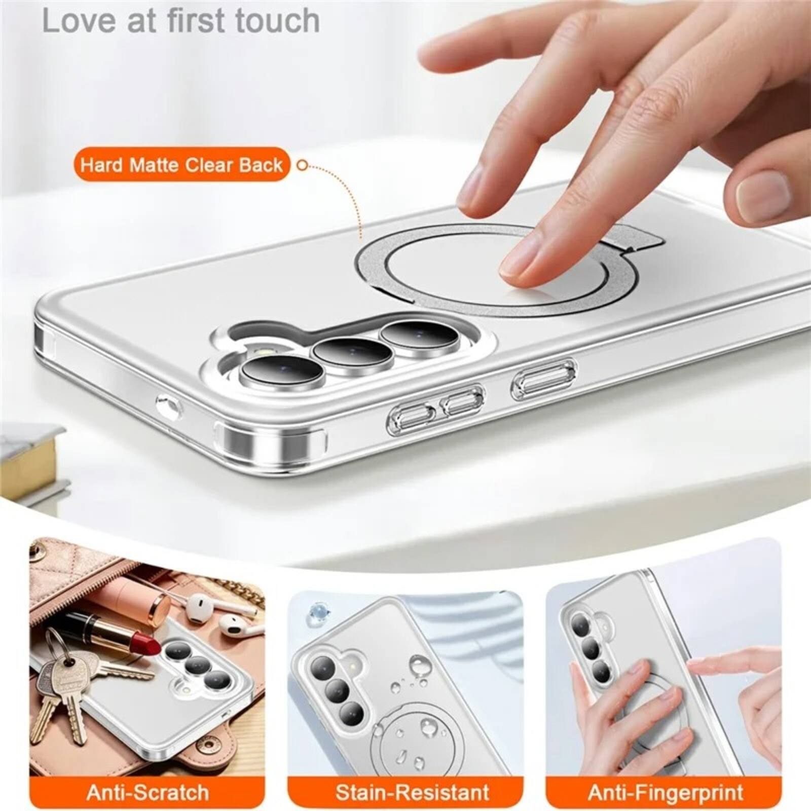 Love at first touch

Hard Matte Clear Back

Anti-Scratch

Stain-Resistant

Anti-Fingerprint