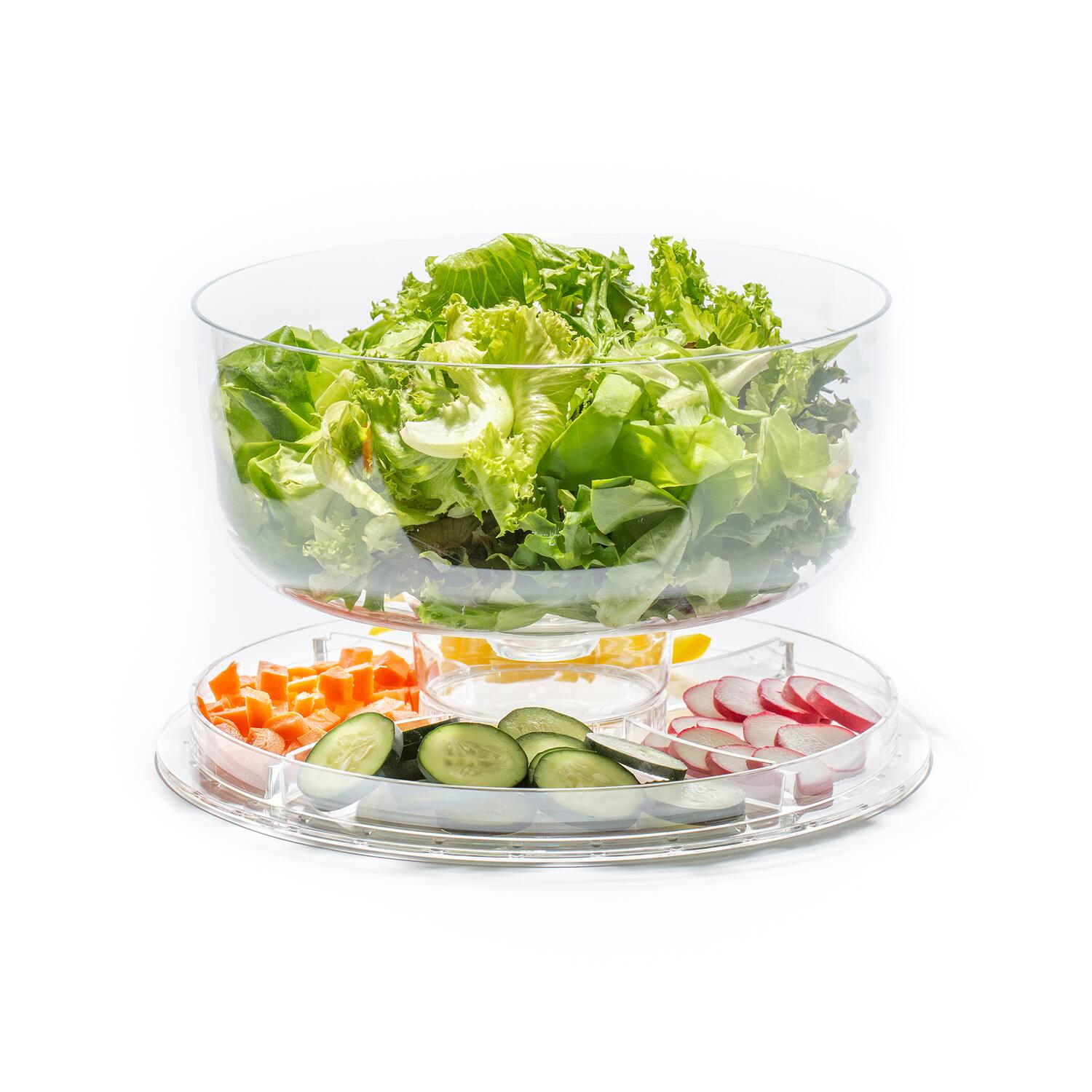 Angle. Better Houseware - Convertible 3-Piece Clear-Acrylic Cake Cover Set - Clear.