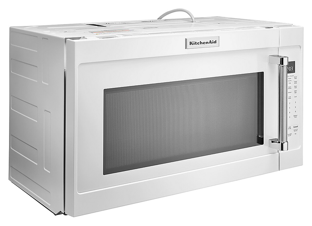 Left View: KitchenAid - 1.5 Cu. Ft. Convection Microwave with Sensor Cooking and Grilling - Black stainless steel