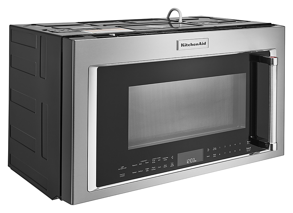 Angle View: KitchenAid - 30" Built-In Double Electric Convection Wall Oven - White