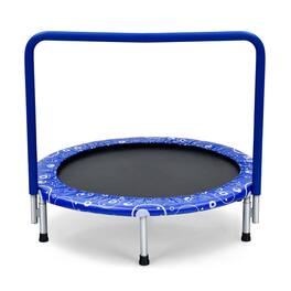 Kadyn - 36 Inch Kids Trampoline Mini Rebounder with Full Covered Handrail-Blue, Trampoline with Enclosure, Great Mini Trampoline