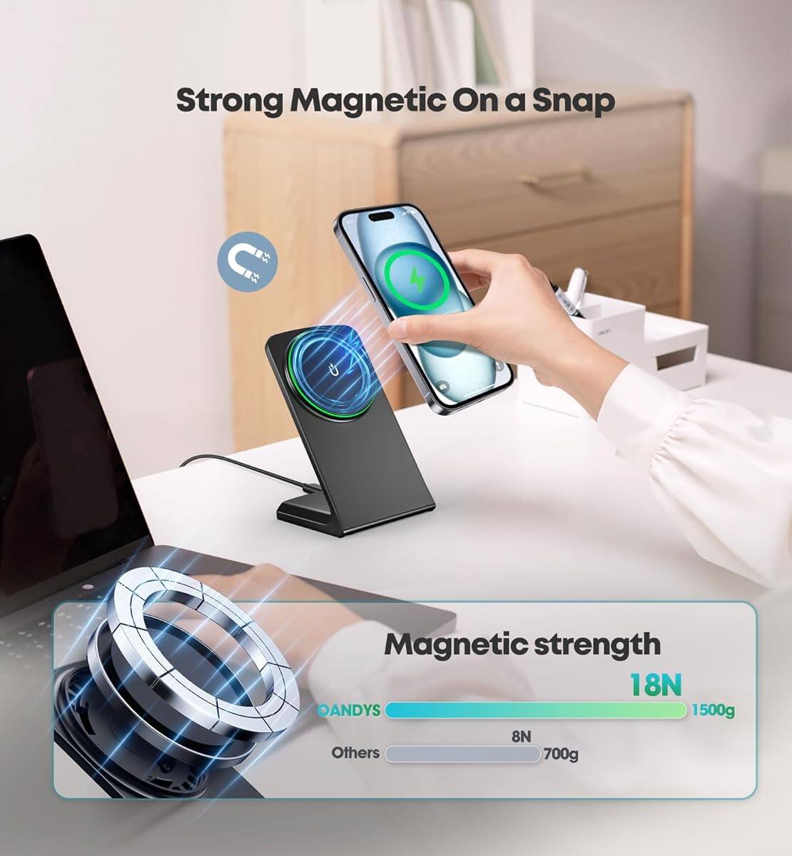 Strong Magnetic On a Snap

Magnetic strength
18N (1500g)
8N (700g)

OANDYS