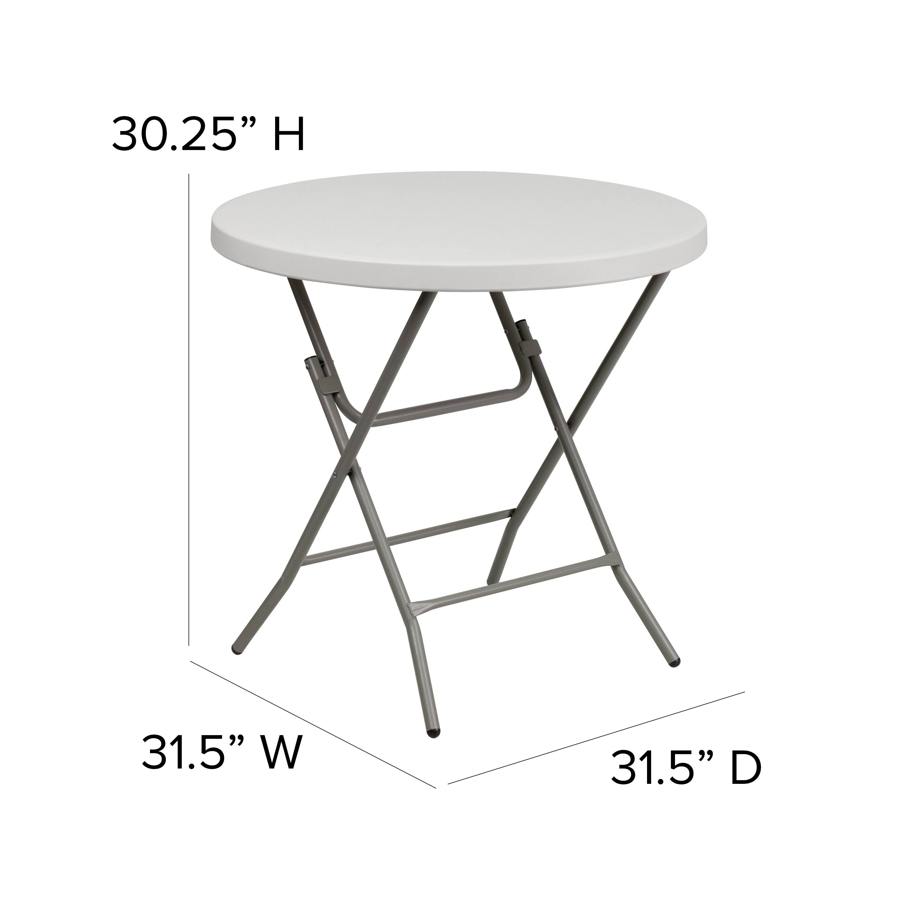 Alt View 15. Alamont Home - 2.63-Foot Round Plastic Folding Table - Granite White.