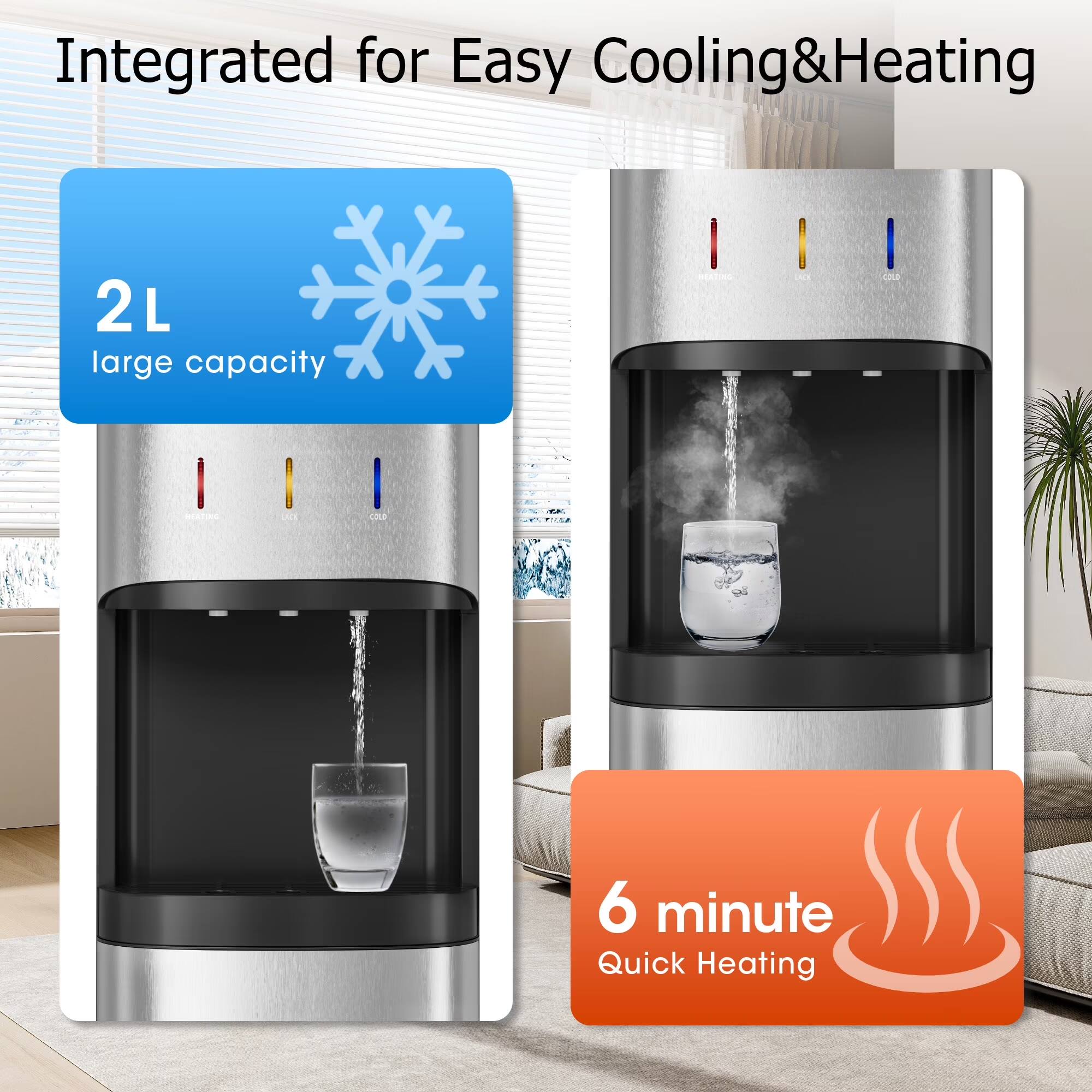Integrated for Easy Cooling & Heating

2L large capacity

HEATING
LACK
COLD

6 minute Quick Heating