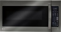Front Zoom. LG - 2.0 Cu. Ft. Over-the-Range Microwave with Sensor Cooking and EasyClean - Black Stainless Steel.
