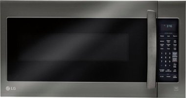LG - 2.0 Cu. Ft. Over-the-Range Microwave with Sensor Cooking and EasyClean - Black Stainless Steel - Front_Zoom