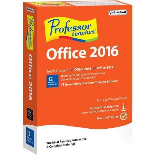 Front. Individual Software - Professor Teaches Office 2016 (1 User) - Multi.