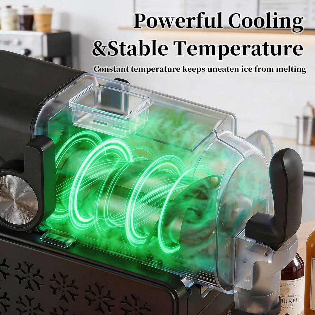 Powerful Cooling & Stable Temperature  
Constant temperature keeps uneaten ice from melting