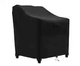 KHOMO GEAR - Heavy-Duty Patio Chair Cover, Waterproof Outdoor Furniture Protector, Fade & Weather Resistant – (Standard Size) - Black