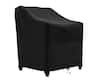 KHOMO GEAR - Heavy-Duty Patio Chair Cover, Waterproof Outdoor Furniture Protector, Fade & Weather Resistant – (Standard Size) - Black
