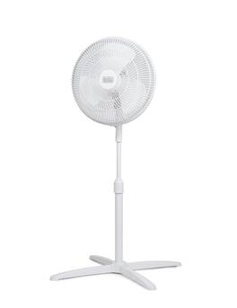 Black+Decker - 16-Inch Pedestal Fan, Oscillating Fan for Home and Office, with 3 Speed Settings - White