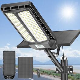 Adewalk - 5000W Solar Outdoor Light: Waterproof, Motion Sensor, Remote for Pathway & Yard - Black