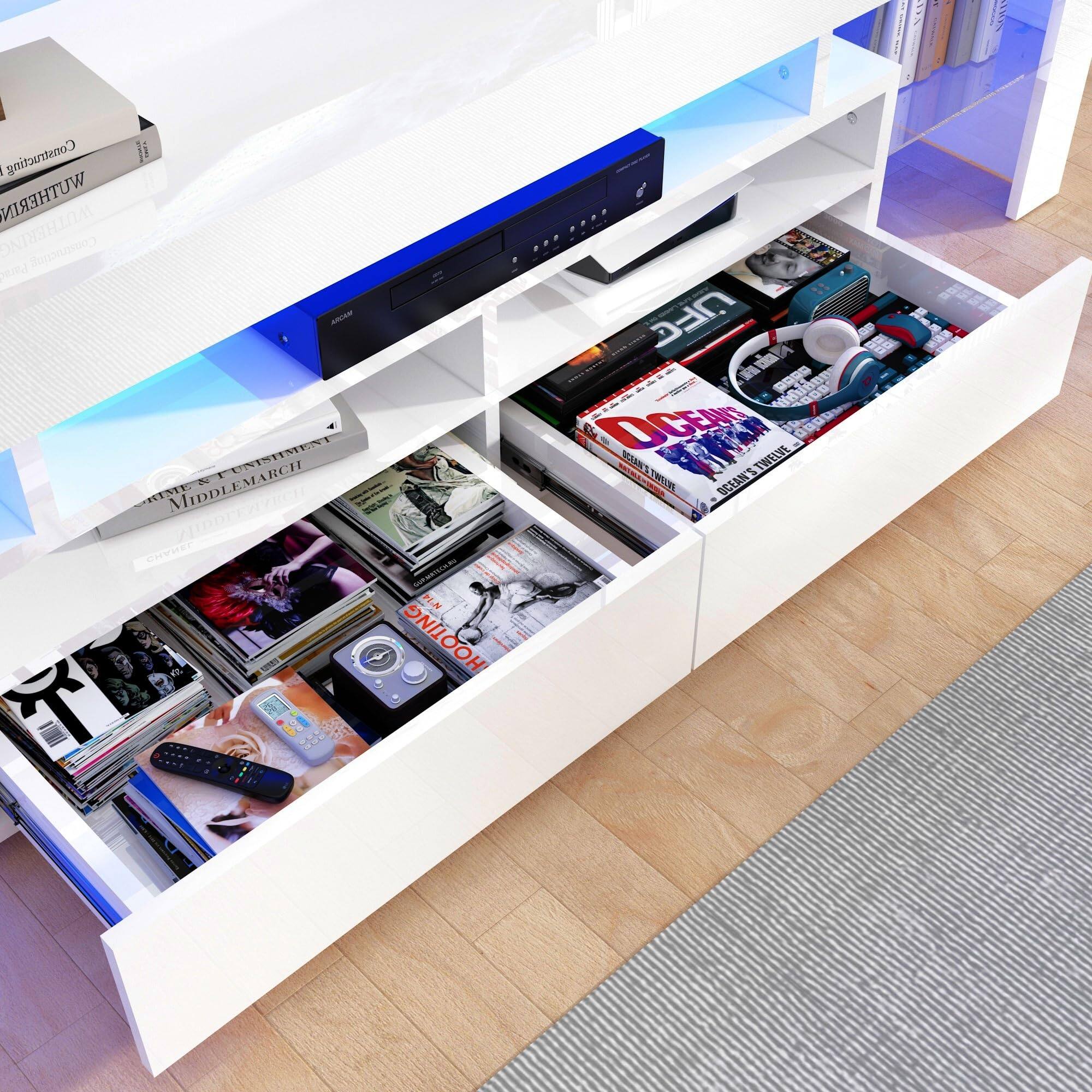 Espafurni 63in High Gloss TV Stand for 65/70